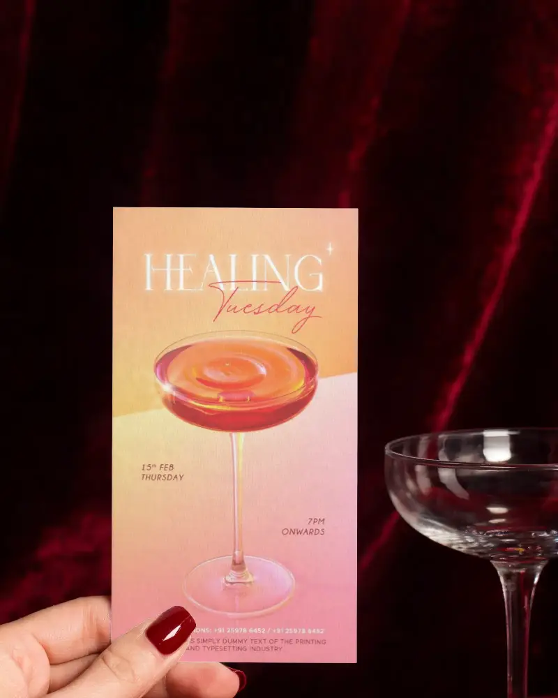 Elegant Minimalist Invitation Card Mockup With Hand And Glass For Event Promotion And Branding