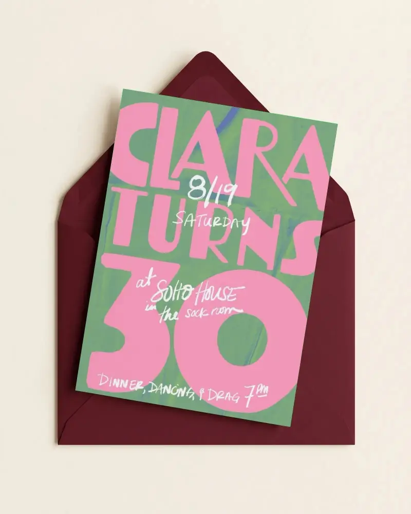 Invitation Card Mockup With Open Envelope On Minimalist Background For Wedding Event