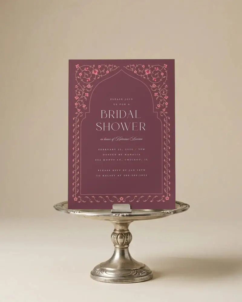 Elegant Invitation Card Mockup With Vintage Stand For Wedding Event Announcements