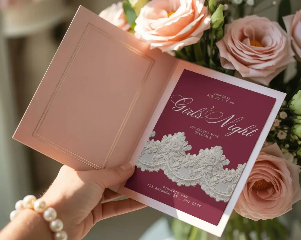 Elegant Invitation Card Mockup With Blank Space For Custom Wedding Or Event Invitation Design