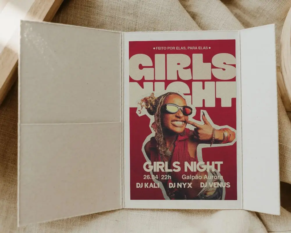 Natural Textured Invitation Card Mockup With Foldable Design For Announcements