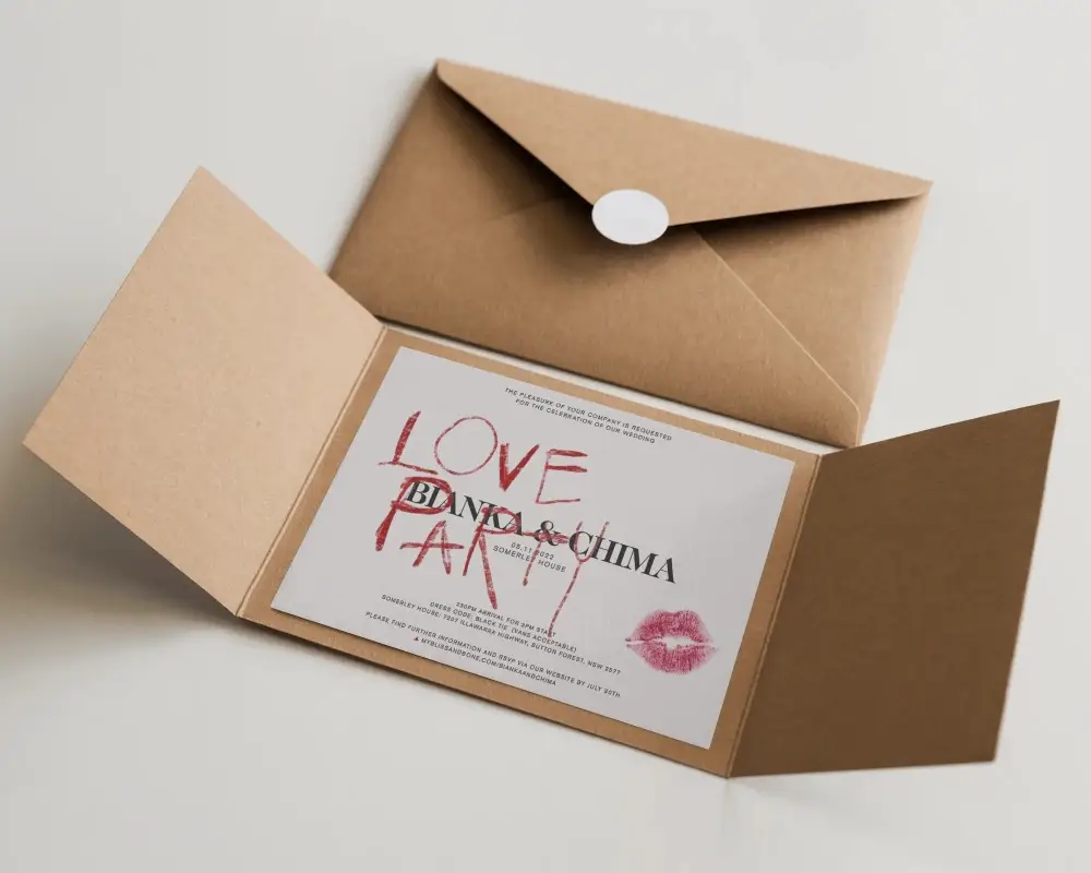 Blank Folded Invitation Card Mockup With Envelope For Event Invitation Design Preview