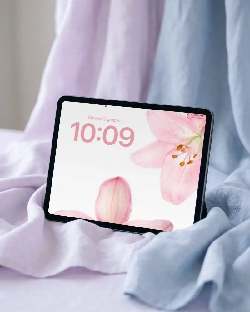 Portable Ipad Air Mockup Setup On Textured Cloth For Digital Application Showcase