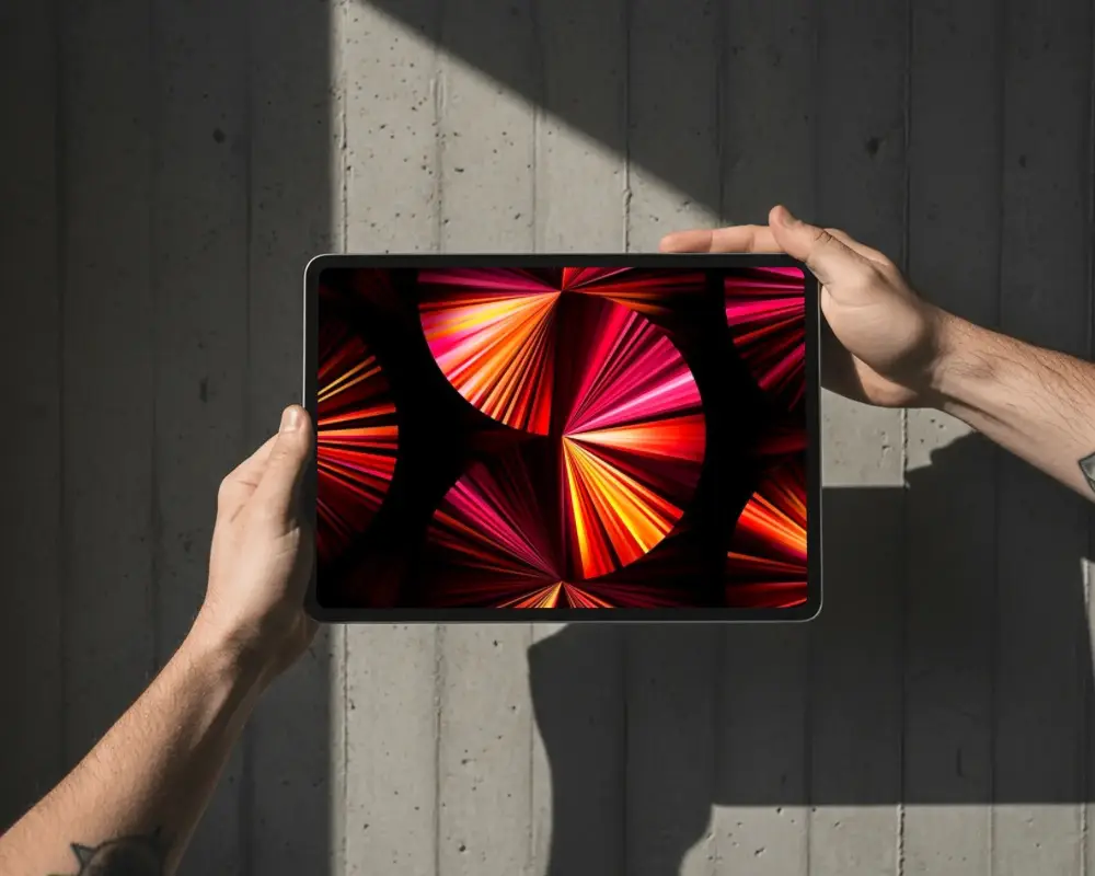 Realistic Ipad Pro Mockup Handheld Device Display Black Screen Digital Tablet Showcase