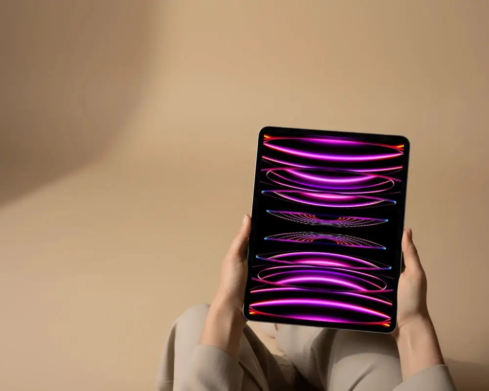 Hand Held Ipad Pro Mockup For Digital Content Presentation And Marketing Use Cases Page