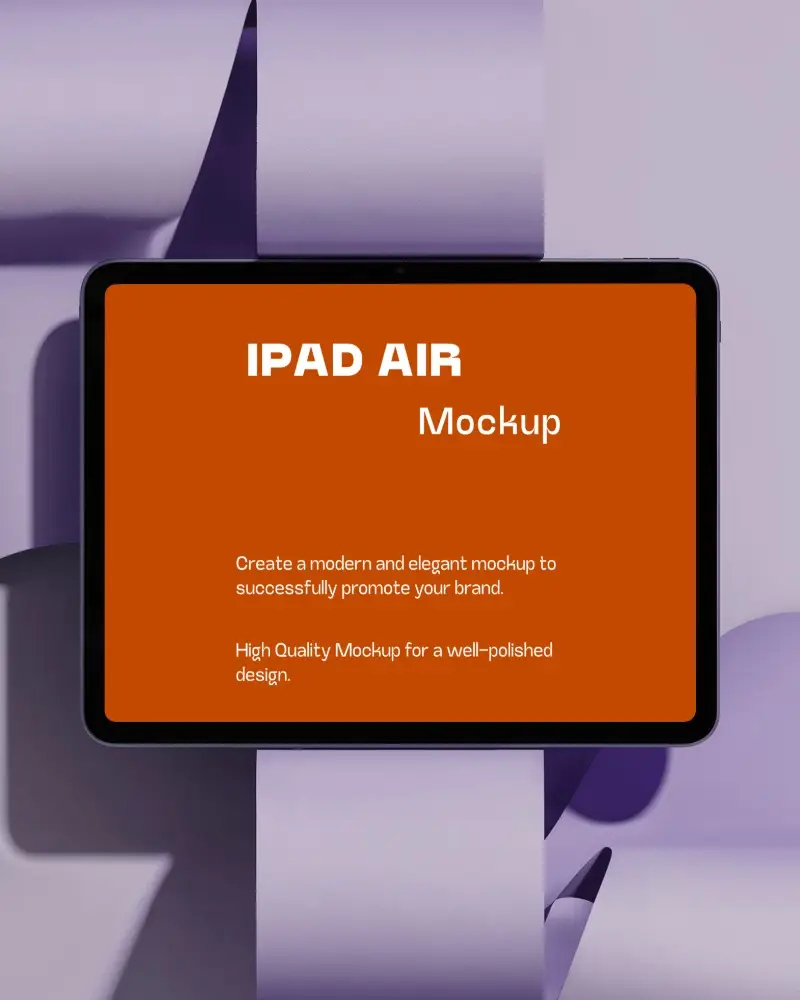 Pastel Themed Ipad Air Mockup Horizontal Orientation On Creative Texture Display