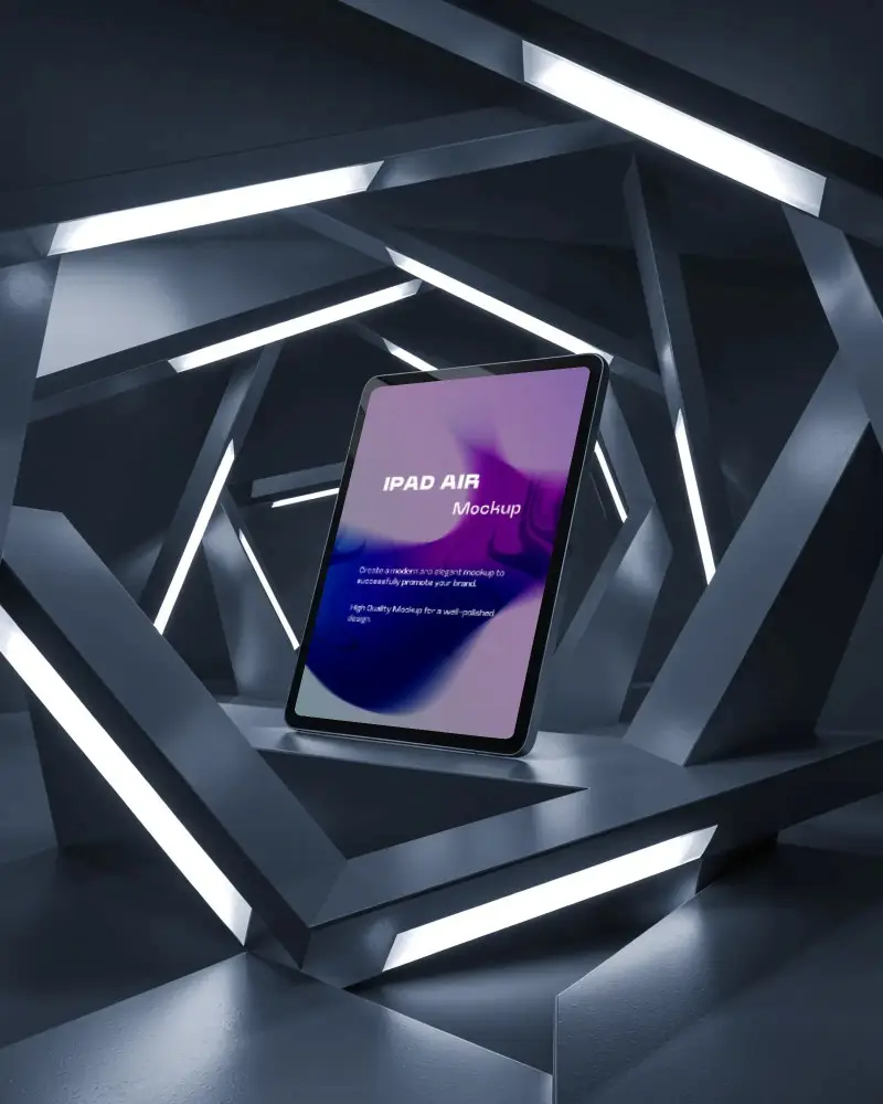ipad-air-mockup-in-abstract-metal-framework-with-geometric-lighting-and-modern-staging