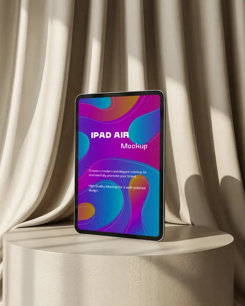 sophisticated-ipad-air-mockup-against-fabric-folds-in-minimal-setup-with-warm-light