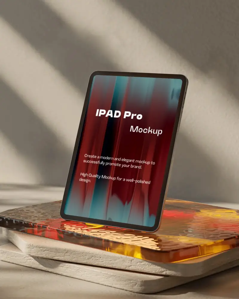 artistic-ipad-pro-mockup-on-amber-resin-slab-with-brushstroke-patterns-and-soft-light