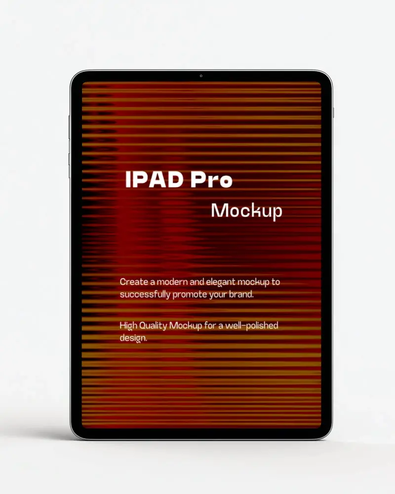 Elegant Ipad Pro Mockup Digital Tablet Front Facing On Clean White Surface For Minimalist Aesthetic