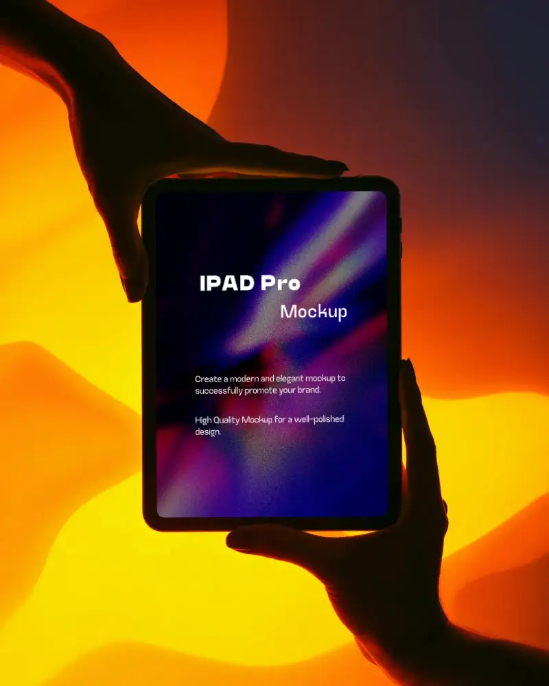 Hands Holding Ipad Pro Mockup Technology Device Digital Tablet Electronic Touchscreen Gadget