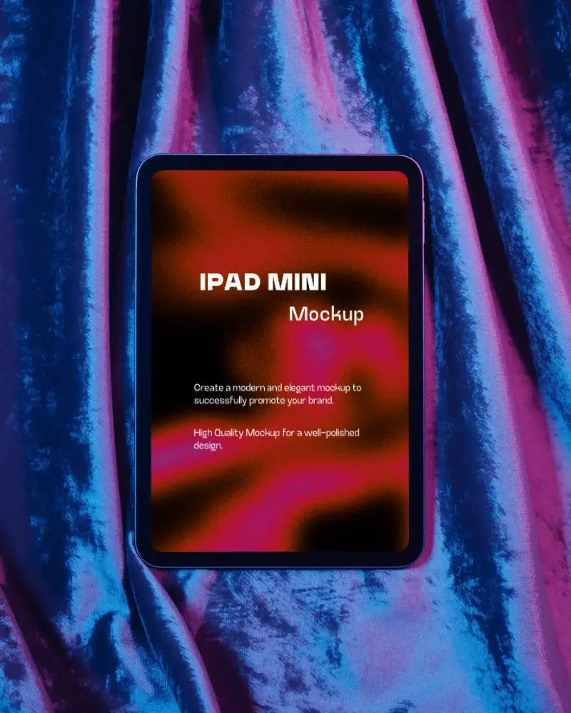 Modern Ipad Mini Mockup Flat Lay With Smooth Textured Background For Digital Presentation Use