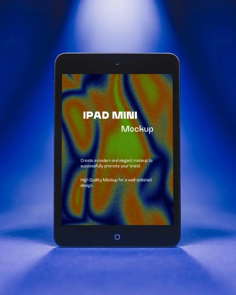 High Resolution Ipad Mini Mockup In Studio Lighting For Digital Application Presentation Use