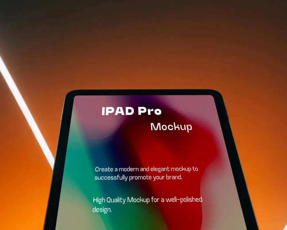 Sleek Modern Ipad Pro Mockup With High Resolution Screen Display On Gradient Background