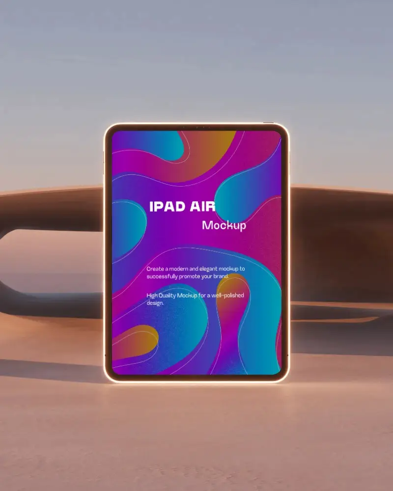 Sleek Ipad Air Mockup With Minimalist Background For Modern Digital Device Display And Marketing