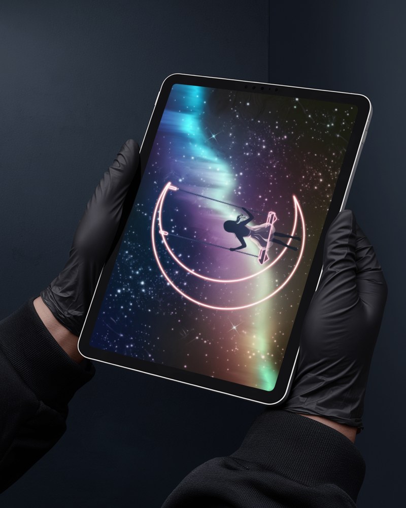 Ipad Mockup Natural Wood Background Creative Design