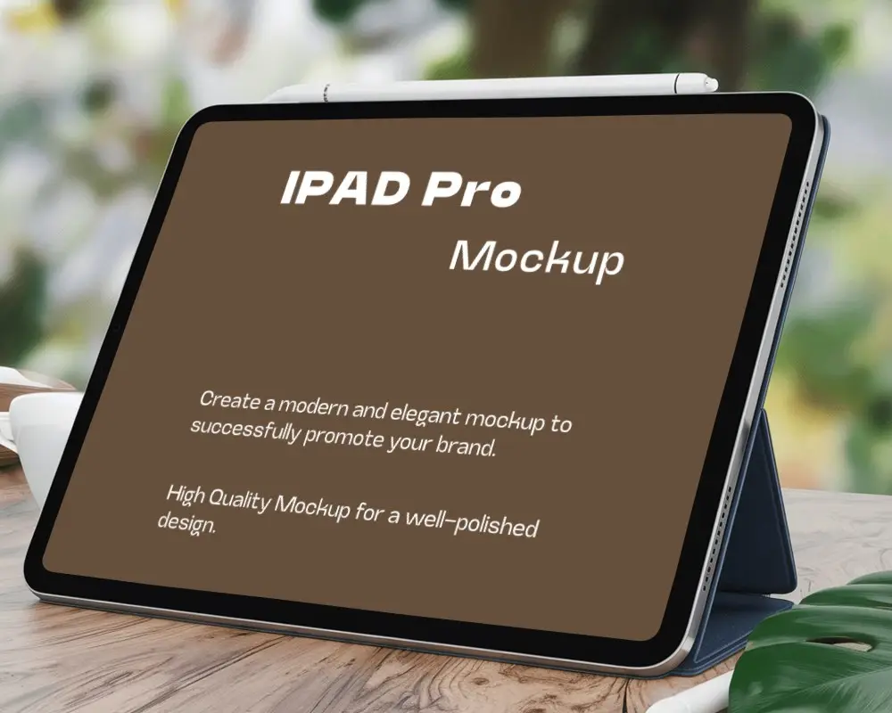 Flat Horizontal Ipad Mockup Outdoor Table Setting