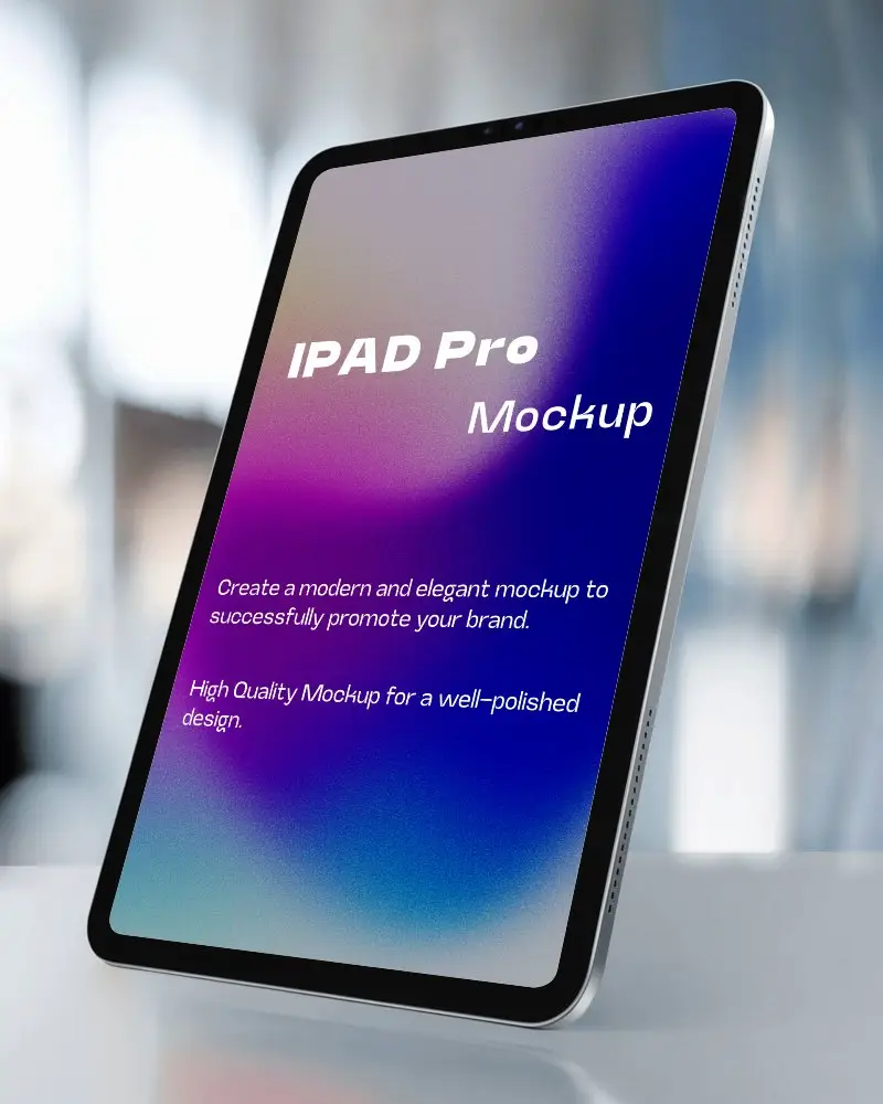 Premium Ipad Mockup Elegant Digital Device In Vertical Position With Soft Bokeh Lighting