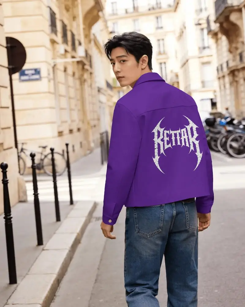 Casual Streetwear Mens Jacket Mockup In Urban Setting For Modern Style Showcase