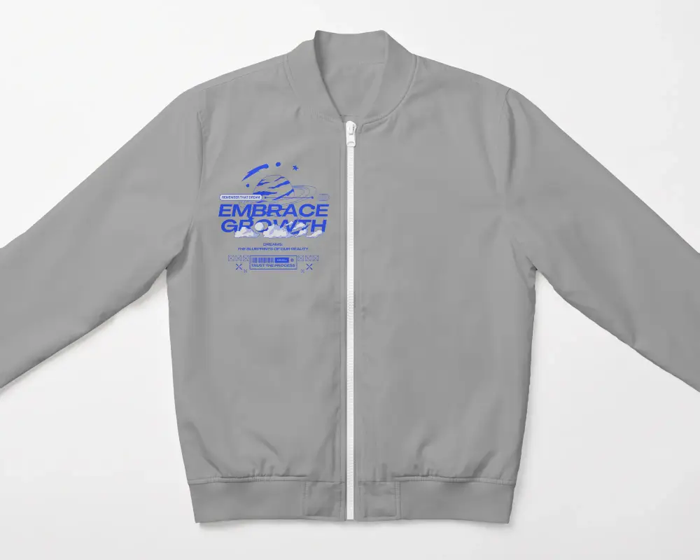Plain Full Zip Jacket Mockup For Custom Apparel Branding And Digital Printing Templates