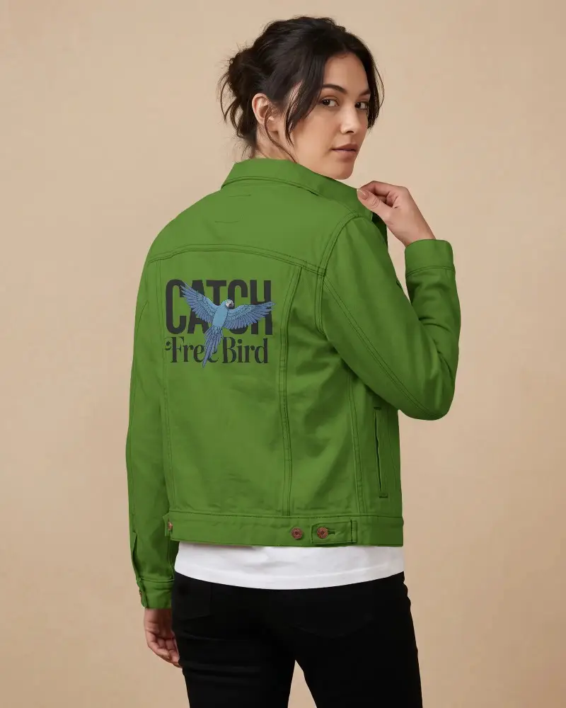 Stylish Womens Denim Jacket Mockup With Button Details Tailored For A Modern Casual Look