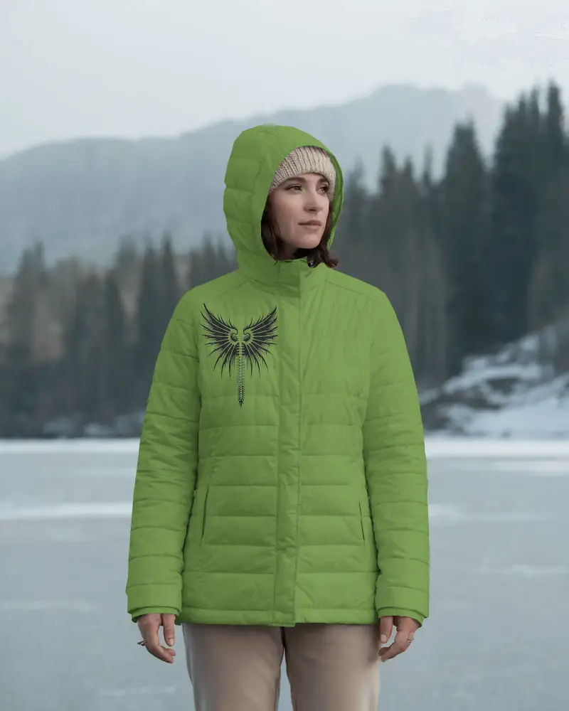 Lightweight Warm Puffer Jacket Mockup With Zipper Closure For Casual And Activewear Use