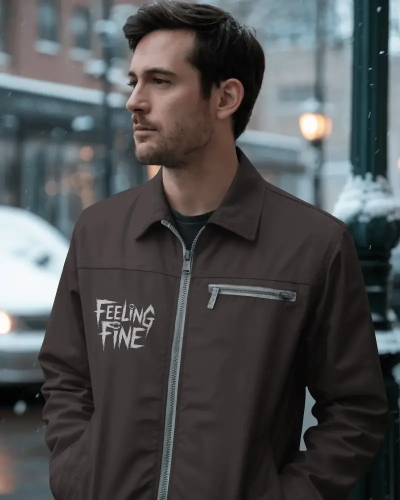 Classic Jacket Mockup For Men Modern Design With Functional Pockets And Zipper Closure