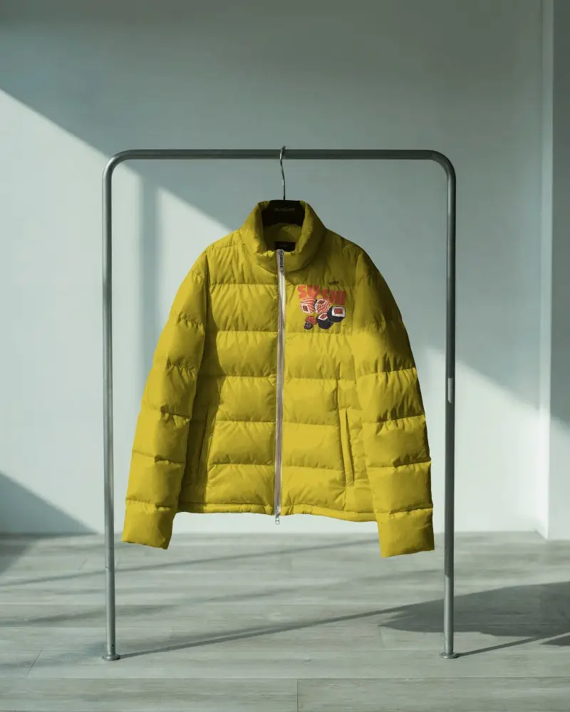 Lightweight Puffer Jacket With Zipper Front And Stand Collar For Casual Winter Wear