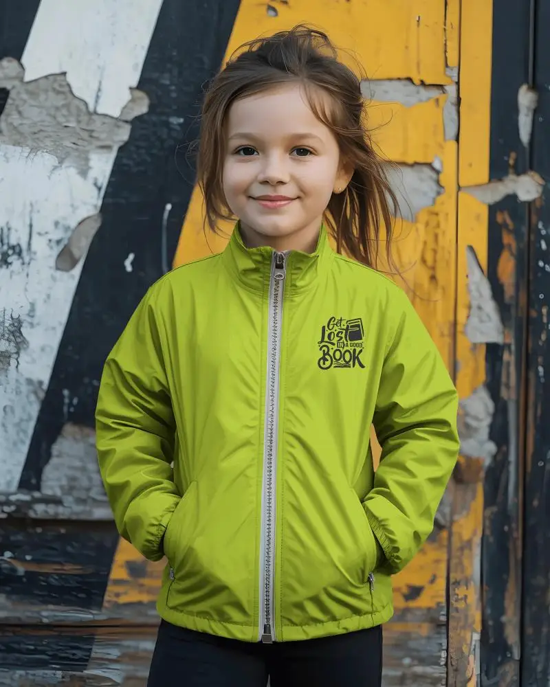 Casual Kids Wearable Jacket Mockup With Full Zippered Front And Relaxed Fit For Daily Adventures