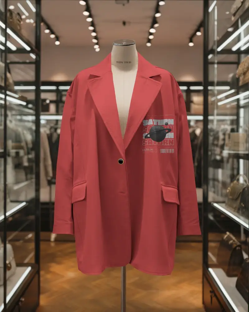 Stylish Single Button Jacket Mockup For Casual And Professional Wardrobe Display Presentation