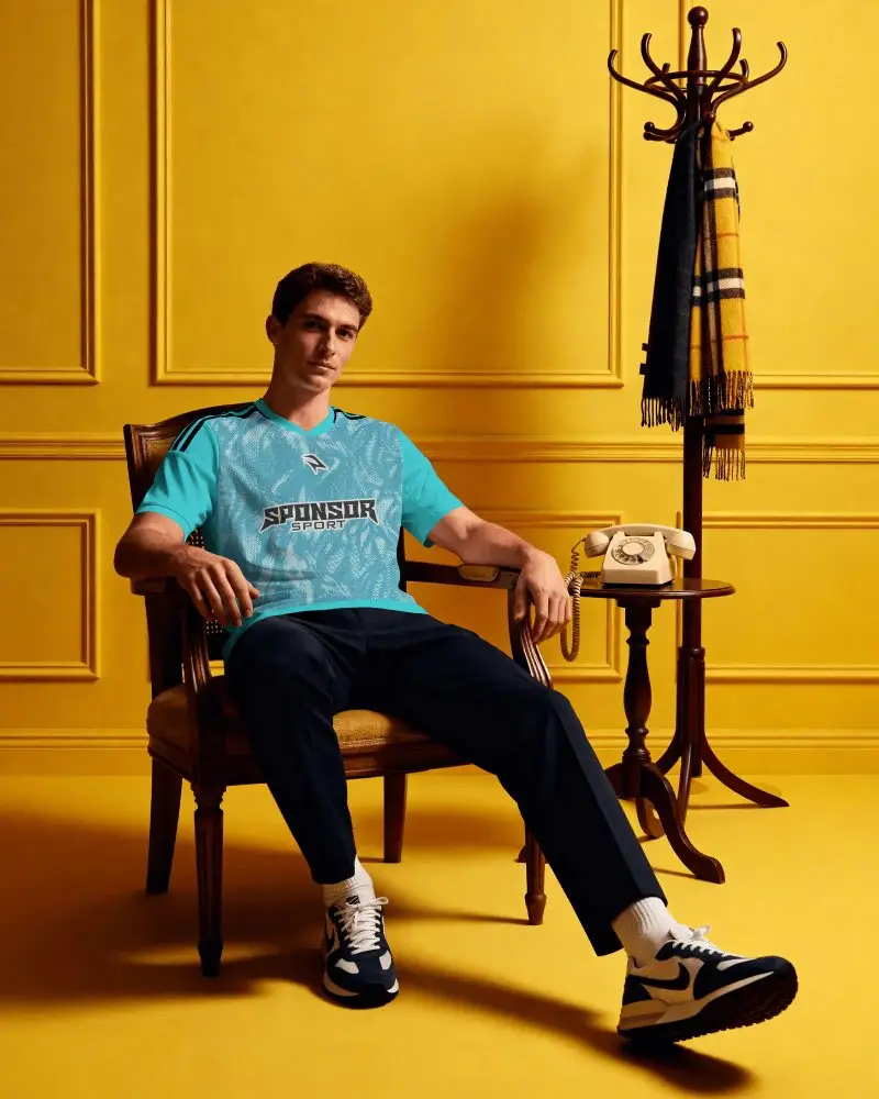 Stylish Sports Jersey Mockup Presented In Lifestyle Context For Easy Design Customization