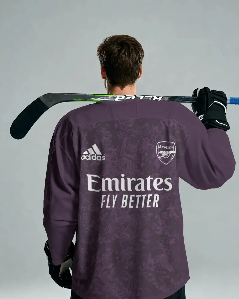 Customizable Hockey Jersey Mockup Athletic Performance Wear Mens Back View Template