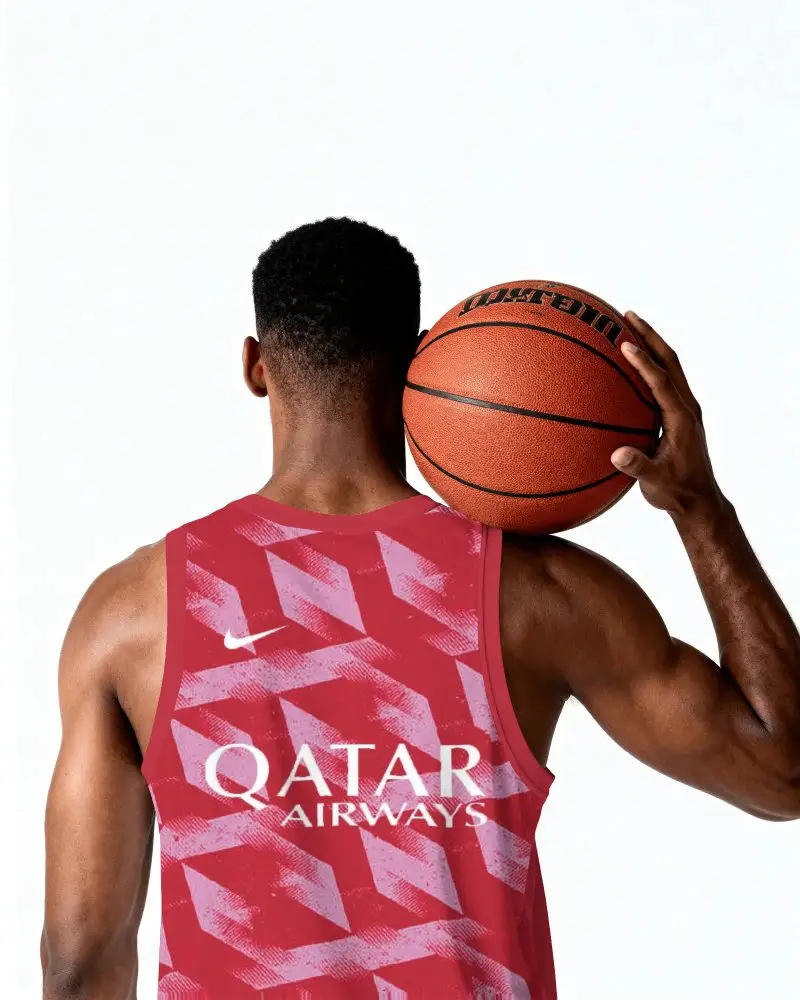 Professional Basketball Jersey Mockup Mens Sportswear Athletic Tank Top Design Template