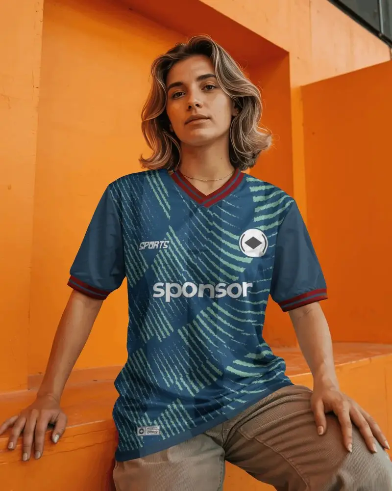 Womens Athletic Vneck Jersey Mockup For Sport Apparel Brands And Clothing Designers