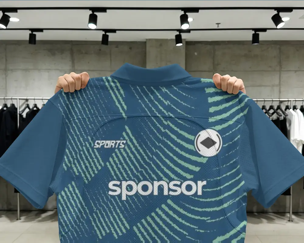 Breathable Athletic Jersey Mockup With Polo Collar Modern Sportwear Design For Custom Prints