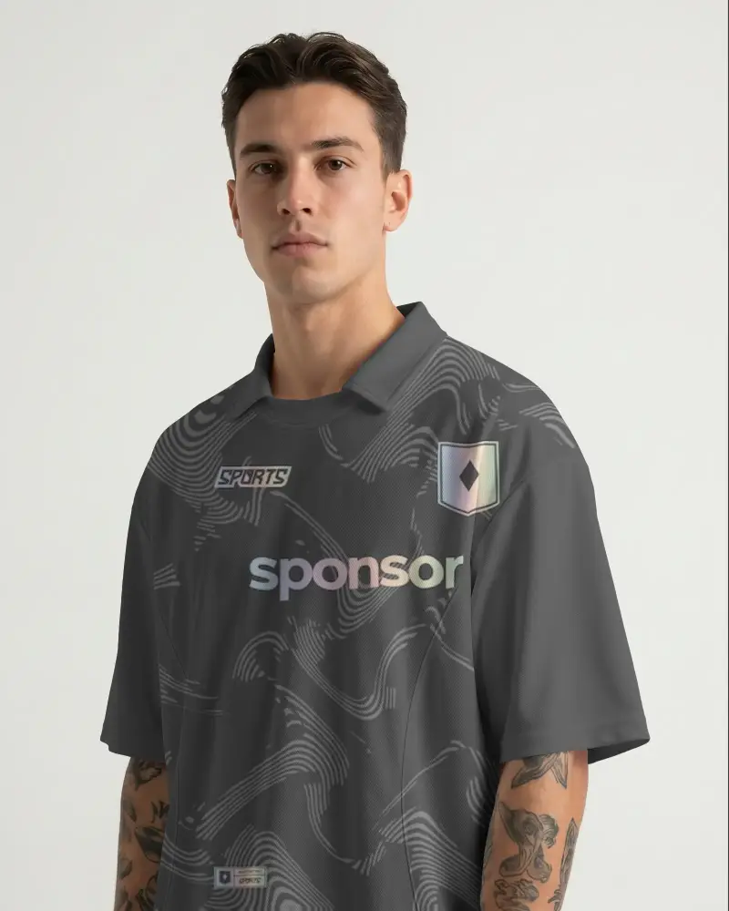 Premium Athletic Jersey Mockup With Modern Collar And Relaxed Fit For Sportswear And Casual Look