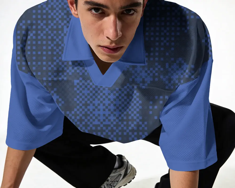 Breathable Athletic Jersey Mockup With Polo Collar For Sportswear Brand Promotion Packaging
