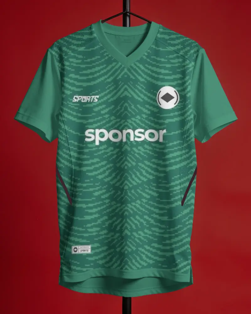 Breathable Athletic Jersey Mockup With V Neck And Mesh Panels For Sporty Performance Wear