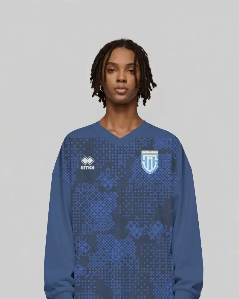 Oversized Sports Jersey Mockup Front Facing Woman Against Clean Minimal Background