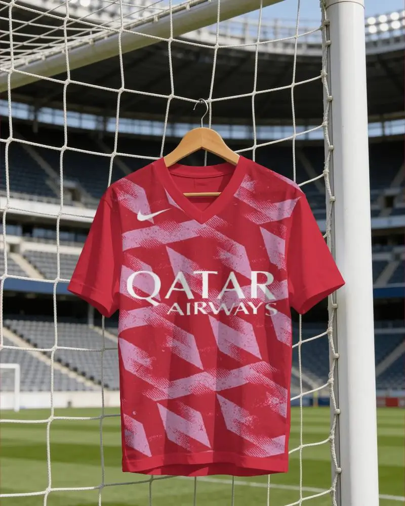 Premium Sports Jersey Mockup On Hanger Installed In Stadium Goal Post Scene For Branding
