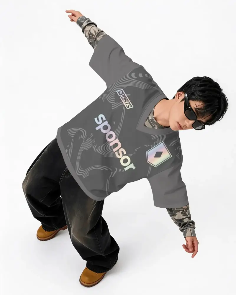 Oversized Vneck Jersey Mockup For Streetwear Fashion And Casual Outfit Design Showcase