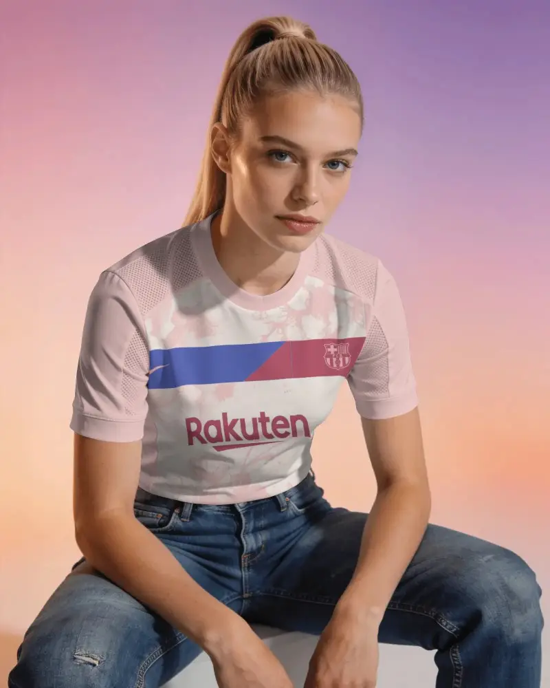 Athletic Stylish Fitted Jersey Mockup Top For Activewear And Casual Fashion Wear Design