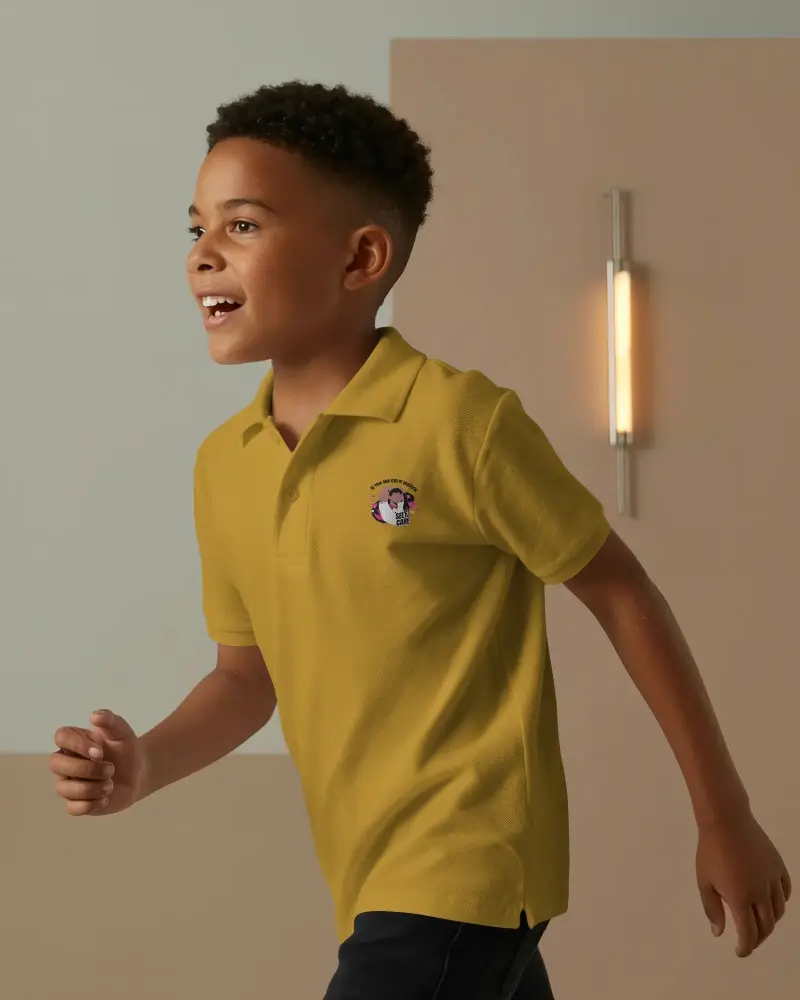 Stylish Children Polo Jersey Mockup For Custom Print Logo Sports Team Uniform Shop