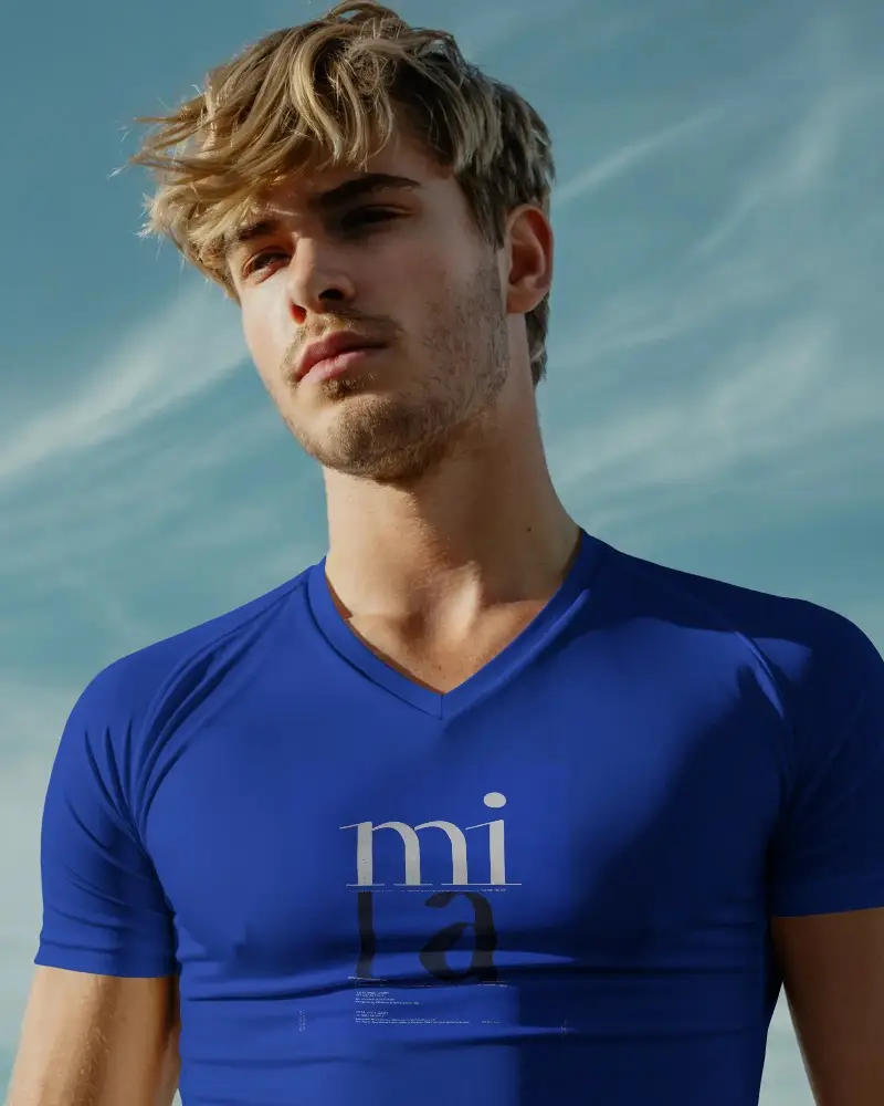 Slim Fit Athletic Jersey Mockup With V Neck Design For Sportswear Branding And Merchandising