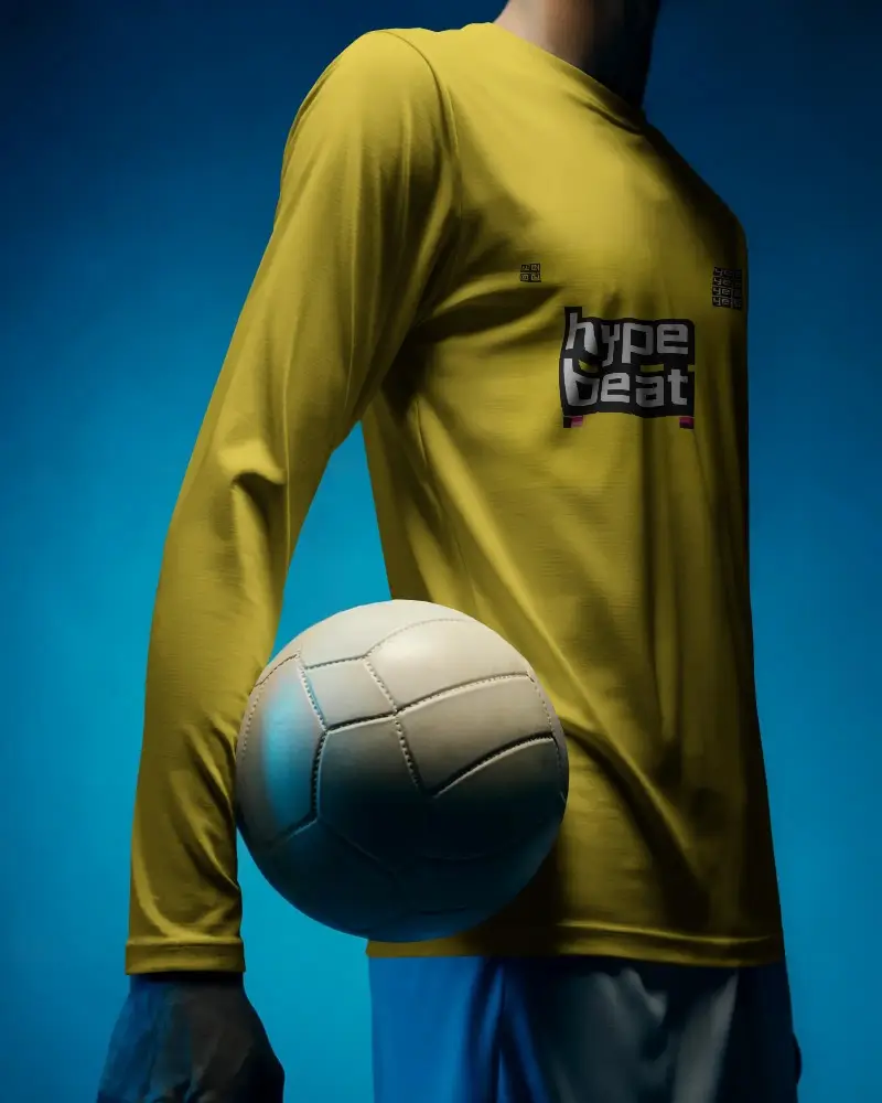 Long Sleeve Athletic Jersey Mockup For Sportswear Design Presentation And Branding Showcase