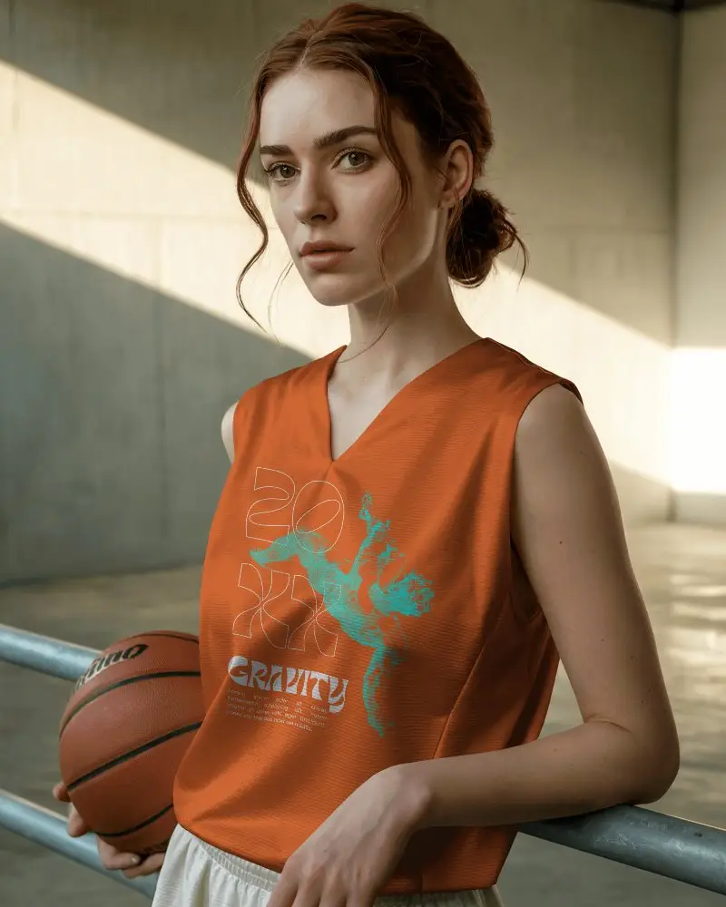 Sleeveless Sports Jersey Mockup For Basketball Training And Competitive Game Wear