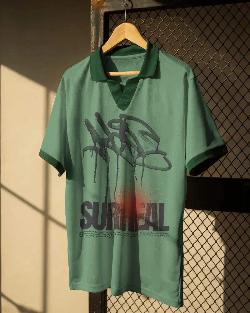 Premium Soft Textured Athletic Jersey Mockup Hanging On Wooden Hanger Display