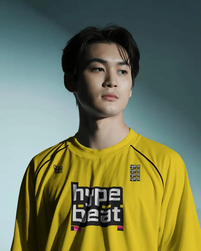 Modern Athlete Jersey Mockup With Calm Focused Portrait And Soft Studio Light