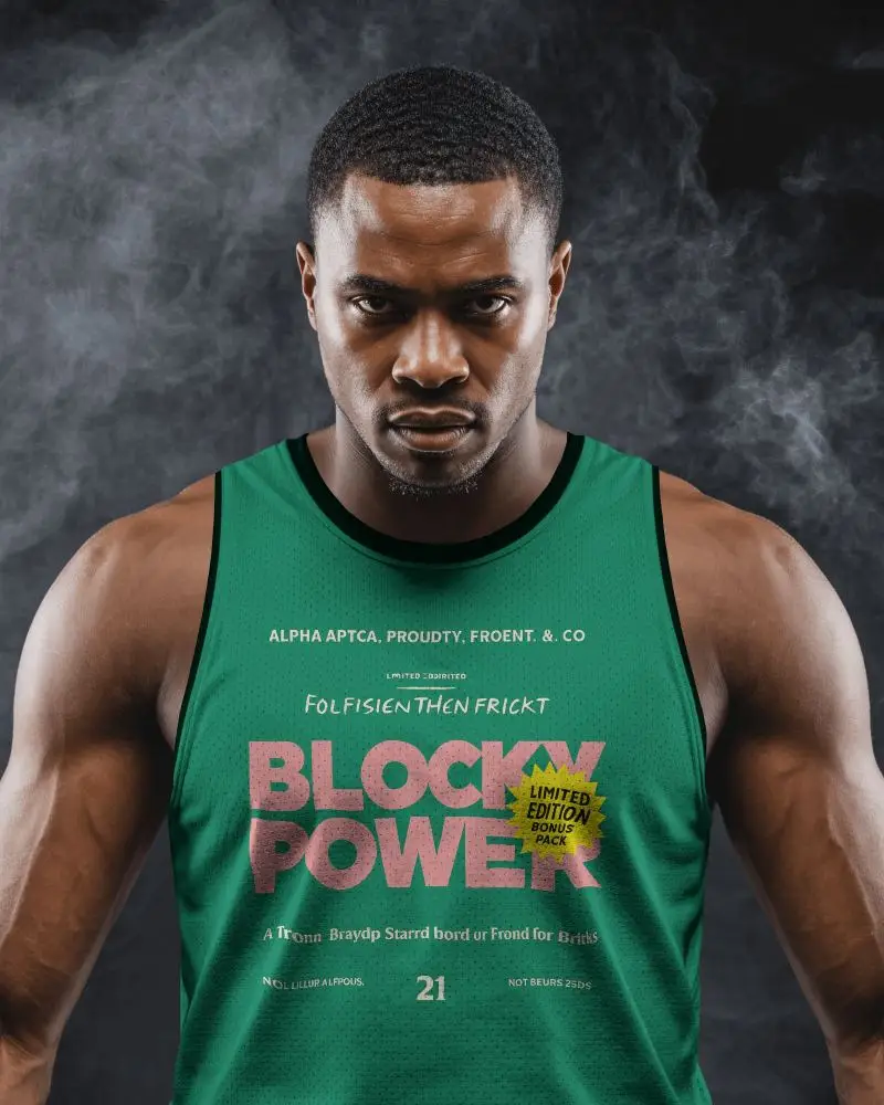 Fierce Arena Jersey Mockup With Powerful Athlete Surrounded By Dramatic Smoke