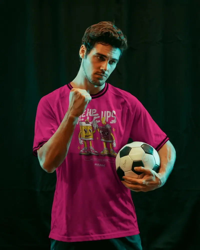 Victory Drive Soccer Jersey Mockup With Athlete Clenching Fist In Bold Studio Light